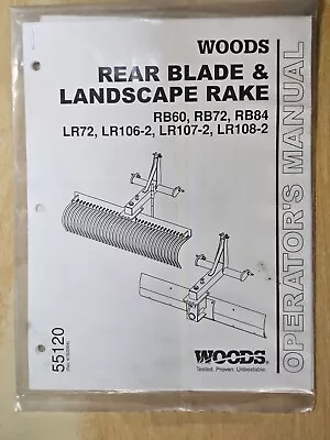 Buy WOODS Rear Blade & Landscape Rake, Op Manual,  RB60,72,84 & LR72, 106,107,108 - • 12.68$
