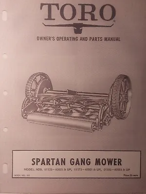 Buy TORO SPARTAN Gang Reel Mower GENERAL Tractor Implement Owner & Parts Manual • 45.99$