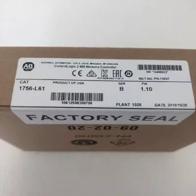 Buy New Factory Sealed AB 1756-L61 SER B ControlLogix 2MB Memory • 286.07$