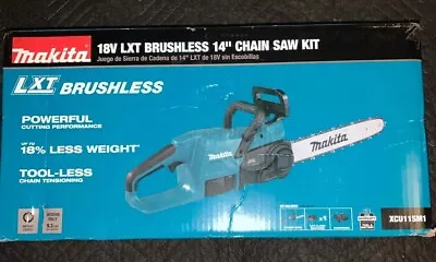 Buy Makita LXT 14 In. 18V Brushless Electric Battery Chainsaw Kit XCU11SM1 • 135.99$