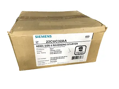 Buy (1) NEW Siemens 22CUC32AA Nema Size 0 Reversing Starter W/ 120/240 Coil - NEW • 595$