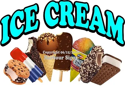 Buy (Choose Your Size) Ice Cream DECAL Food Truck Concession Vinyl Sticker • 12.99$