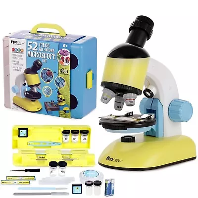 Buy IQCREW AmScope 52 Pc All-in-1 Kids Microscope Kit-2 LED Lights+Microscope Book • 54.99$