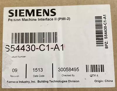 Buy Siemens Pmi-2 Person Machine Interface S54430-c1-a1 Fire Alarm Firefinder Xls • 555$