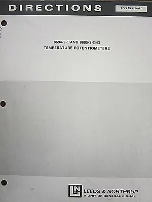 Buy Leeds & Northrup 8694-2 And 8695-2 Temperature Potentiometers 177775 Issue 1 • 20$