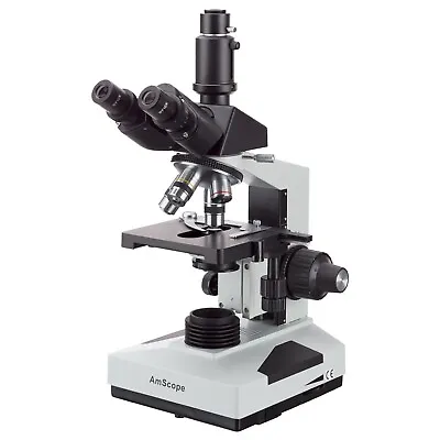 Buy AmScope 40X-1000X Simul-Focal Trinocular Microscope W/ C-Mount Adapter Multi-Use • 368.99$