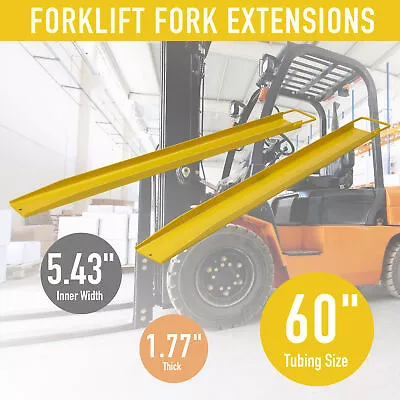 Buy 2 Pack 60 X5.5  Pallet Fork Extensions Slide-On Heavy Duty Forklift Loader Truck • 30.98$