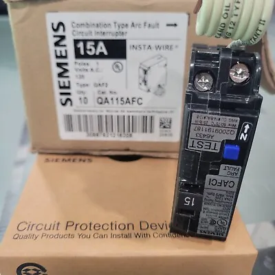 Buy Siemens QA115AFC 15 A Plug-On Combination AFCI Breaker - Black • 45$