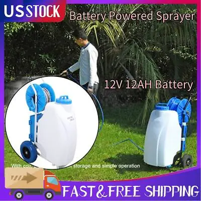 Buy Battery Powered Sprayer 11.8 Gallon Electric 12V Cleaning Heavy Duty For Gard • 350.54$