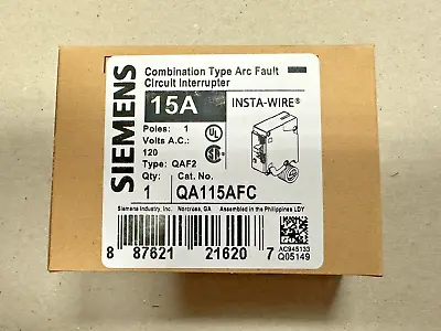 Buy Siemens QA115AFC Combination ACFI Arc Fault Breaker *NEW* • 33.04$