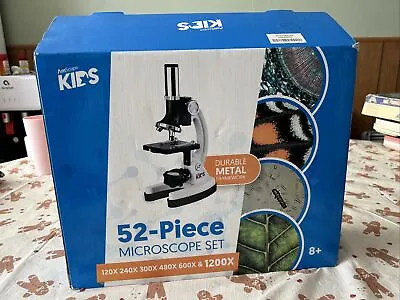 Buy AMSCOPE 52-Piece Kids Science Kit W Starter 120X-1200X Microscope + Book • 35$