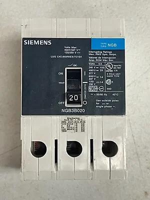 Buy Siemens NGB3B020 3P, 20A, 50/60Hz Circuit Breaker • 170$