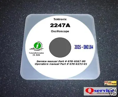 Buy Tektronix 2247A Oscilloscope Service + Operating Manuals CD 17 X11  A3 Diagrams • 12.99$