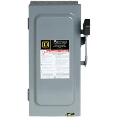 Buy 60 Amp 240-V 3-Pole 3-Phase Fused Indoor General Duty Safety Disconnect Switch • 225.60$