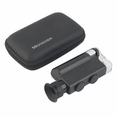 Buy Microscope Handheld Black LED Lamp Light Loupe Zoom Magnifier Glass Pocket Lens • 31.72$
