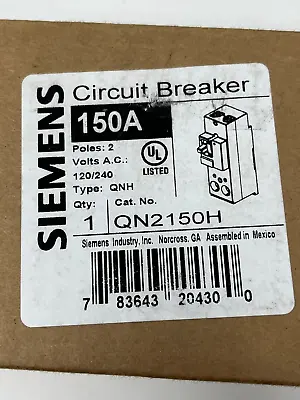 Buy Qn2150h Siemens Ite 2pole 150amp 120/240v Circuit Breaker New Free Shipping • 154.99$