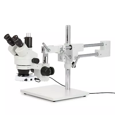 Buy AmScope 7X-45X Industrial Trinocular Zoom Stereo Microscope W/ 80-LED Ring Light • 492.99$