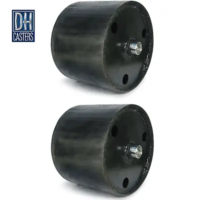 Buy (2)DH Casters 10.75  X 8.25  Ground Roller Roll-Off Container Dumpster Bin 8x10 • 151.82$