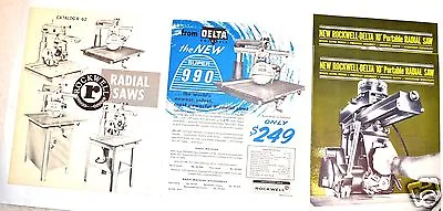 Buy 1960's ROCKWELL RADIAL ARM SAW CATALOG . R-65 & 3 RADIAL SAW FLYERS #RR27 • 11.04$