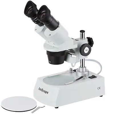 Buy AmScope 20X-60X Binocular Stereo Microscope Top/Bottom Lighting Multi-Use Metal • 155.99$