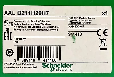 Buy SCHNEIDER ELECTRIC XAL D211H29H7 Complete START STOP Pushbutton Control Station • 65$