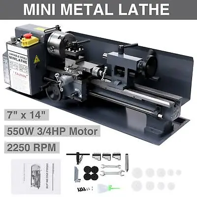 Buy 7  X 14 Mini Metal Lathe Machine 550W Variable Speed 2250 RPM DC Motor Driven • 479.99$