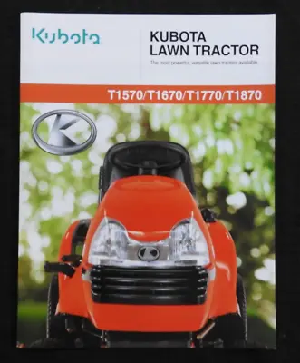Buy Kubota T1570 T1670 T1770 T1870 Lawn & Garden Tractor Catalog Brochure 2001 Minty • 19.95$