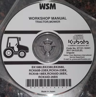 Buy Kubota Bx1880 Bx2380 Bx2680 Tractor Service Shop Repair Workshop Manual Cd/dvd • 59.99$