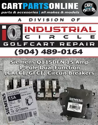 Buy SIEMENS Q115DFN 15 AMP Type Lot Of  10 Arc Fault Ground Fault Circuit Breaker  • 324.97$