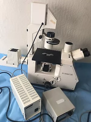 Buy Zeiss Axiovert 35 Inverted Phase Contrast Fluorescent Microscope  • 3,600$