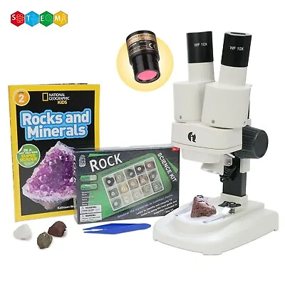 Buy IQCREW Amscope Kids Deluxe 20-50X Portable Microscope +Camera & Rock/Mineral Kit • 139.99$