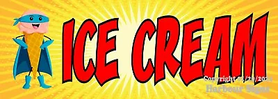 Buy New Listing Ice Cream DECAL Food Truck  Vinyl Concession Sticker Superhero Menu • 14.99$
