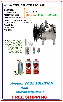 Buy New Compressor Drier Valve Flush Kit For Kubota B2650 Tractor RD451-93900 SV07E • 499$