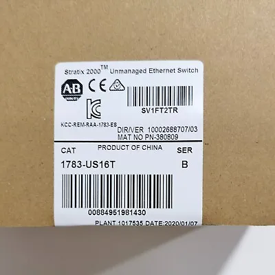 Buy New Factory Sealed AB 1783-US16T Stratix 2000 Switch Unmanaged 16Port 1783US16T • 640$