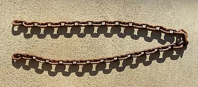 Buy Vintage 5' Heavy Iron Chain For Farm Gate Towing Trailer Tow Truck Rigging Etc • 59.99$