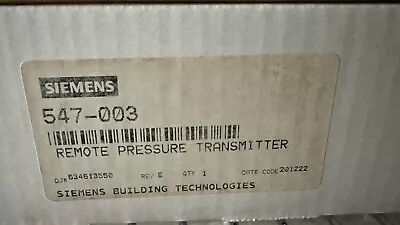 Buy SIEMENS  Remote Pressure Transmitter 547-103. New • 275$