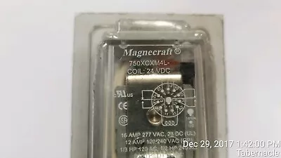 Buy Magnecraft Schneider Electric 750XCXM4L Relay 24vdc 8 Pin Octual Plug In • 8$