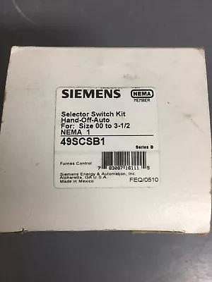 Buy Siemens 49scsb1 Selector Switch Kit Hand Off Auto For Starter • 65$
