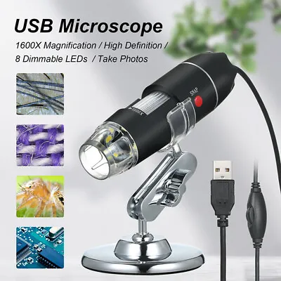 Buy 1600X USB Digital Microscope For Electronic Accessories Coin Inspection 3-in-1 • 25.29$
