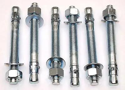 Buy (6) Concrete Wedge Anchor Bolts 1 X 9 Includes Nuts & Washers Stud Anchor • 69.99$