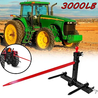 Buy 3000 Lbs Cat 1 Tractor 3 Point Trailer Hitch & 49  Hay Bale Spear 17  Stabilizer • 279.99$