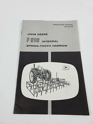 Buy JOHN DEERE F910 Integral Spring Tooth Harrow Operators Manual • 9.35$