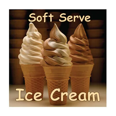 Buy Food Truck Decals Soft Serve Ice Cream Retail Concession Concession Sign Brown • 72.99$