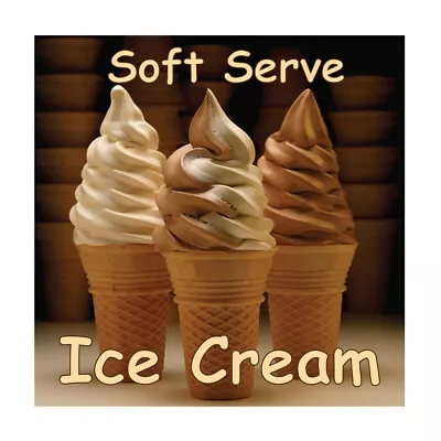 Buy Food Truck Decals Soft Serve Ice Cream Retail Concession Concession Sign Brown • 11.99$