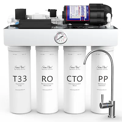 Buy SimPure T1-400 GPD UV Reverse Osmosis Tankless RO Water Filter System Under Sink • 249.99$