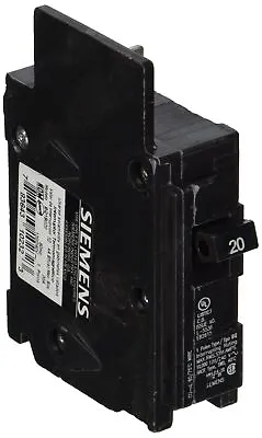 Buy Siemens BQ1B020 20-Amp Single Pole 120-Volt10KAIC Lug Out Breaker, Black • 100.49$