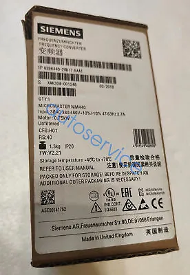 Buy 6se6440-2ud17-5aa1 Siemens Micromaster 440 New In Sealed Box Expedited Shipping • 426.90$