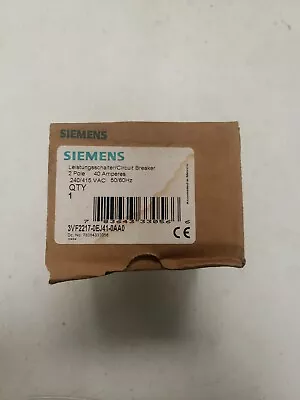 Buy Siemens 3VF2217-0EJ41-0AA0 Circuit Breaker 2 Pole 40 AMP 240/415V NEW OLD STOCK • 105.78$
