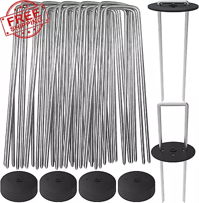 Buy 50 Pack Landscape Staples Gasket Washer Caps 6 Inch Vapor Barrier Stakes New • 21.99$