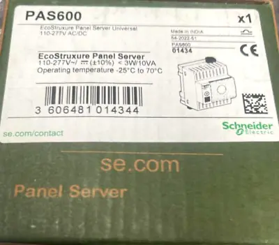 Buy Schneider Electric Panel Server PAS600 EcoStruxure Panel Server Universal • 745.15$